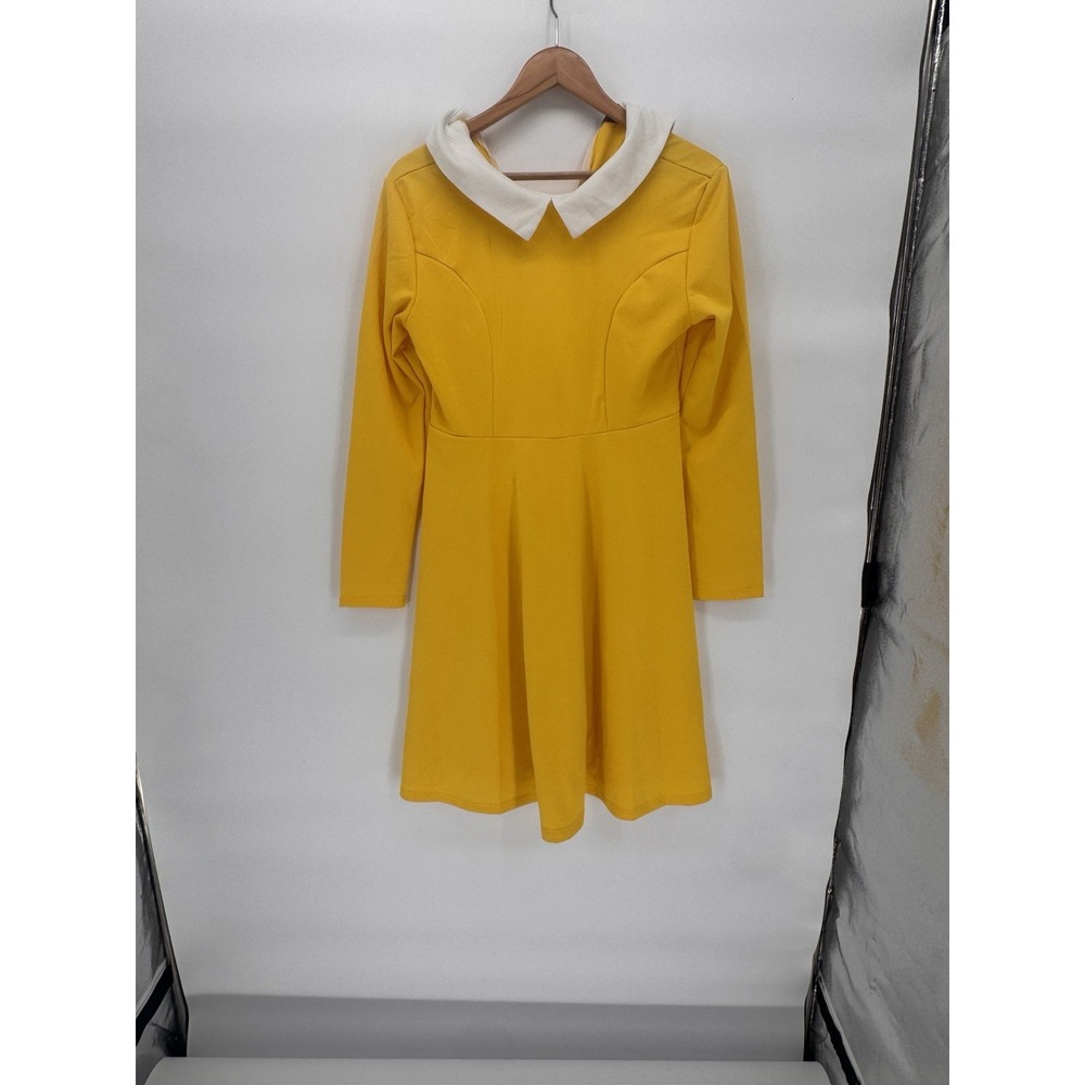 For G and PL Sz M Fit-N-Flare Madeline Yellow With White Collar Dress Cosplay‎ - Picture 2 of 7